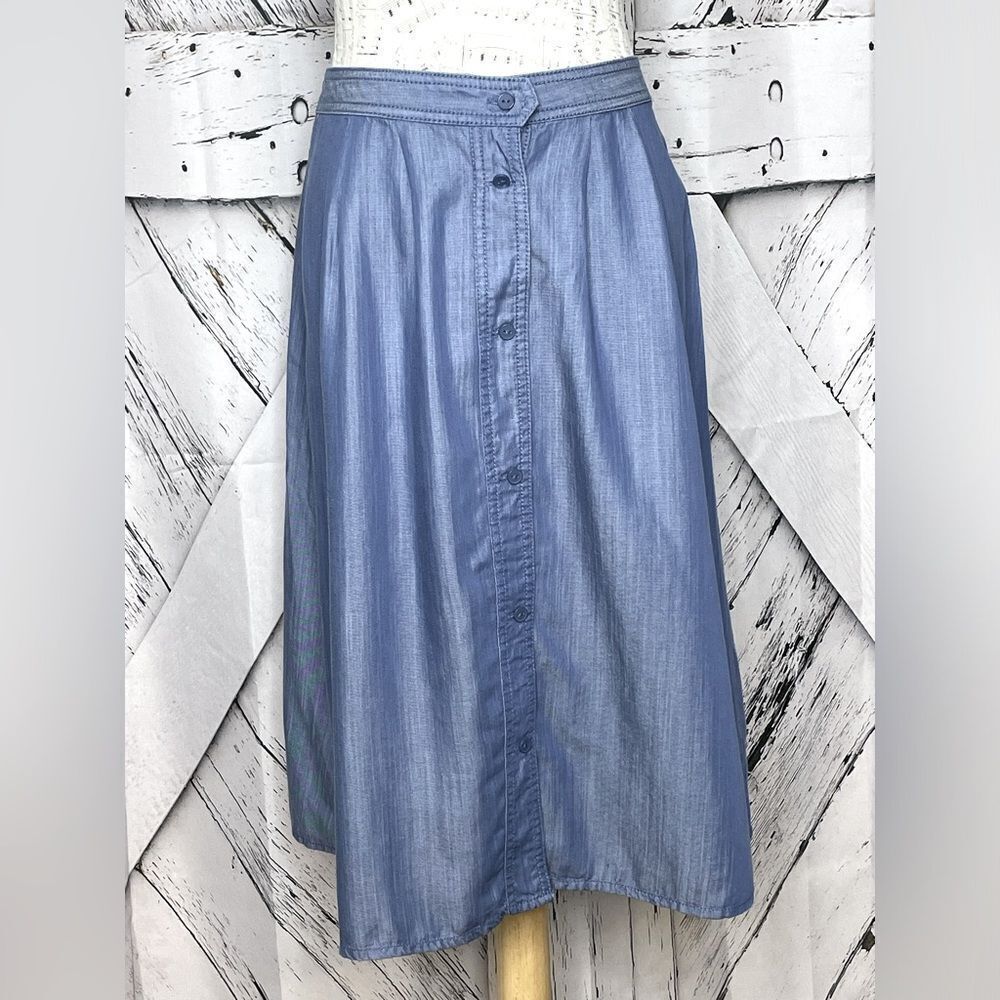 NWT LOFT chambray button down full skirt sz 8P